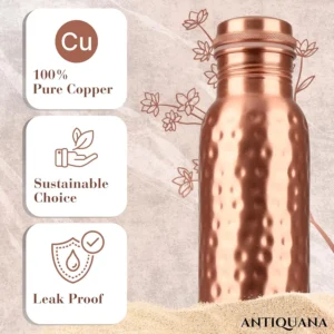 34 Oz Pure Copper Water Bottle Set